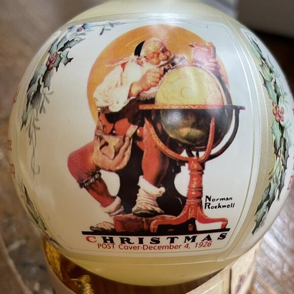 NORMAN ROCKWELL SATURDAY EVENING POST CHRISTMAS 89 GLASS ORNAMENT ORIG BOX VINTA - Picture 2 of 10